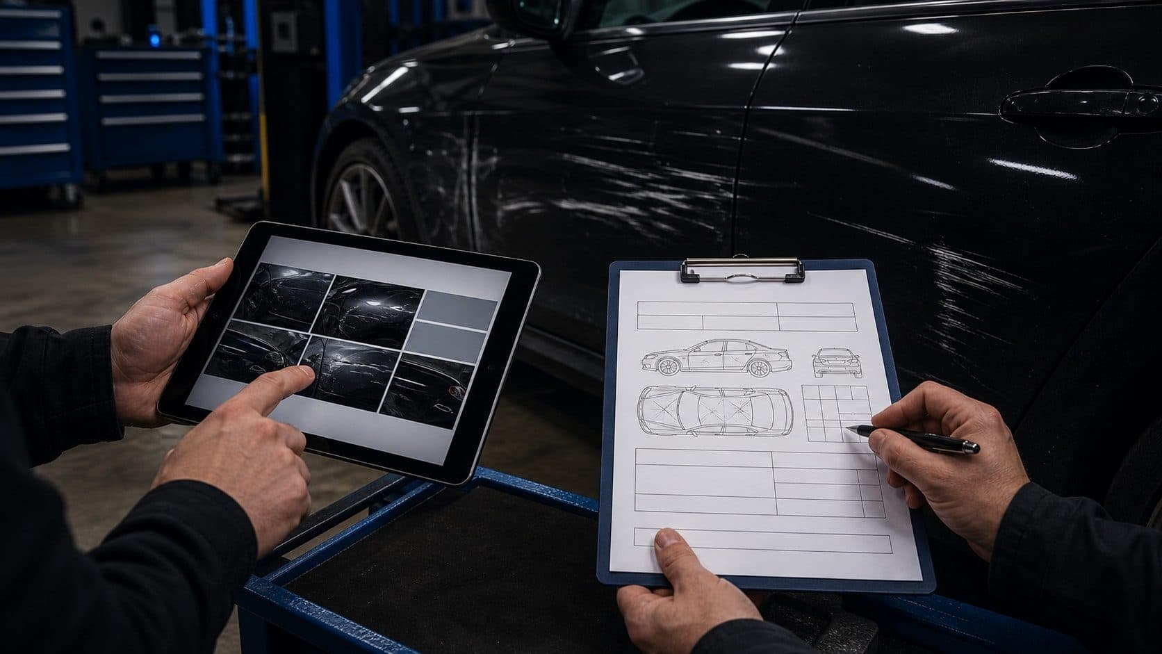 Damage assessment and documentation in the Auto Factory workshop
